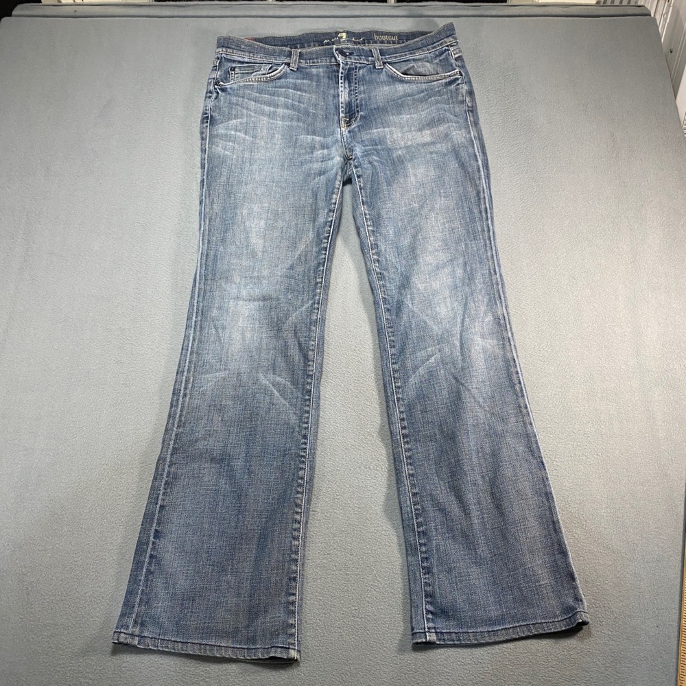 7 For All Mankind Bootcut Jeans Womens 33 Blue Stretch Denim T520408S-408S